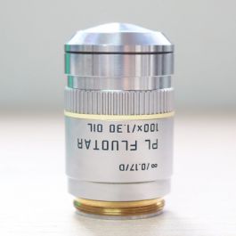 microscopia | Used Leica Objective ∞/0.17/D PL FLUOTAR 100x/1.30 OIL (Leica No. 506009)